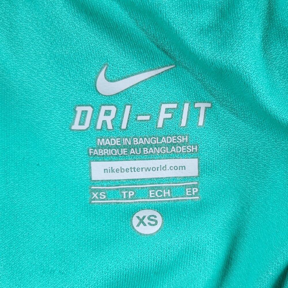 Nike Dri-Fit Swimwear Trunk Shorts Womens XS Black Green Elastic Waist Logo - Picture 4 of 12